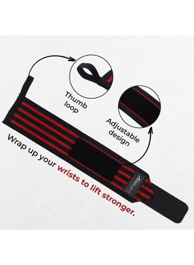 Boldfit Wrist Band for Gym Workout Wrist Support for Gym Straps for Men Hand Band Strap for Man Accessories for Men Workout Wrists Supporter wrap for Man Workouts Accessories for Women Hand Wraps - Image 2