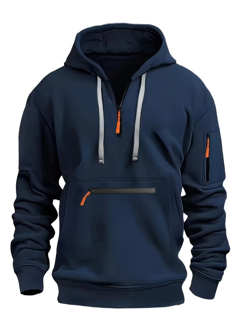 KUYING - Outdoor Sports Zipper Hooded Sweatshirt Casual And Versatile - Image 1
