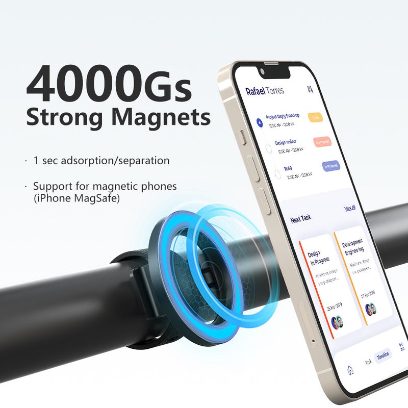 Magnetic Phone Grip Stand with Strap for Gym & Car - Image 2