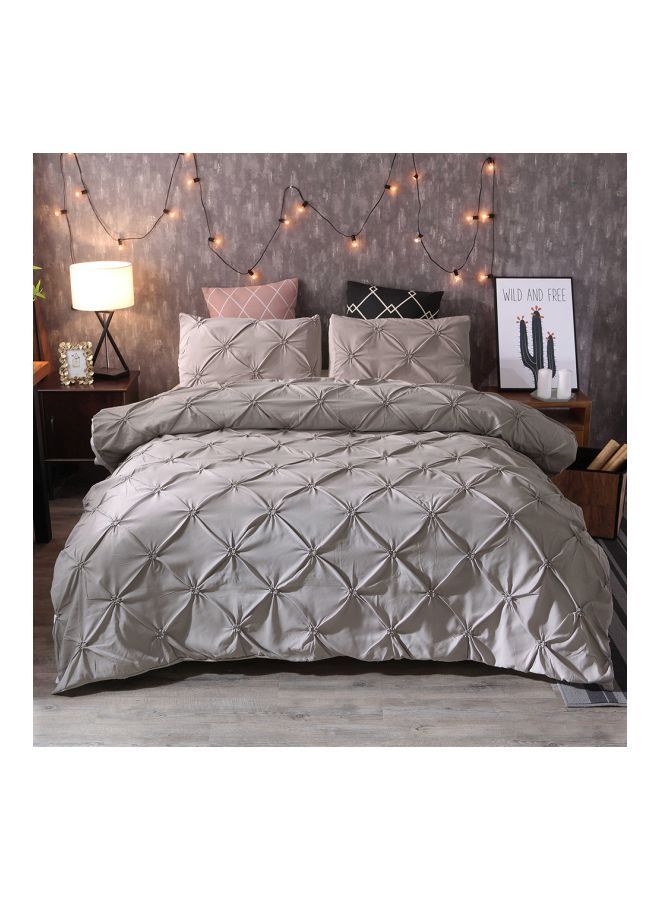 NIBEMINENT 3-Piece Bed Sheet Set Polyester Grey King - Image 1