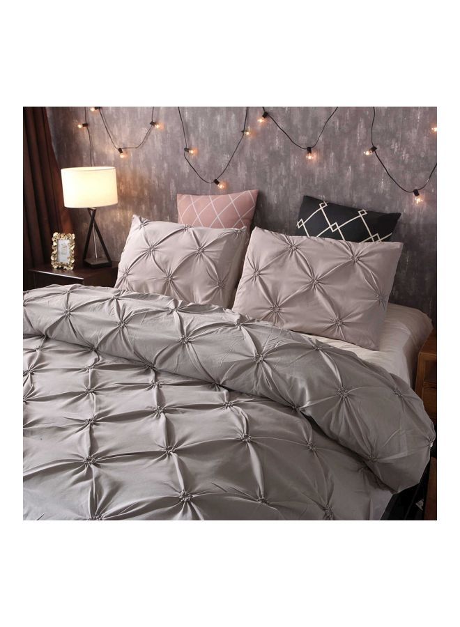 NIBEMINENT 3-Piece Bed Sheet Set Polyester Grey King - Image 4