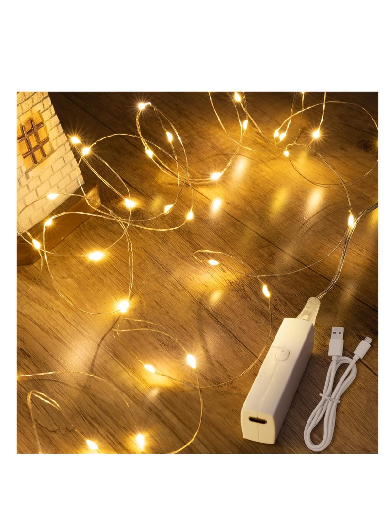 general Lipstick Rechargeable Fairy Lights, 1 Pack Twinkle Lights Battery Operated, Mini Indoor LED String Lights with Timer for Vine, Bedroom, Christmas, Parties, Wedding, Decoration - Image 1