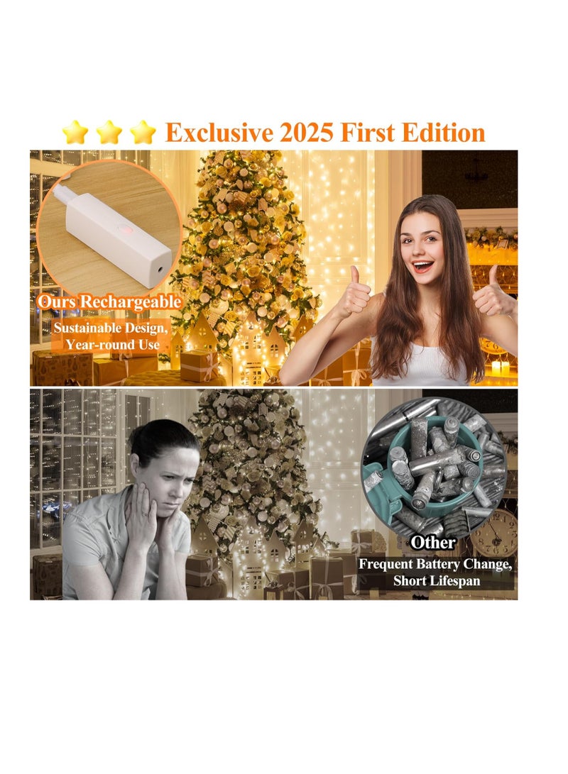 general Lipstick Rechargeable Fairy Lights, 1 Pack Twinkle Lights Battery Operated, Mini Indoor LED String Lights with Timer for Vine, Bedroom, Christmas, Parties, Wedding, Decoration - Image 2