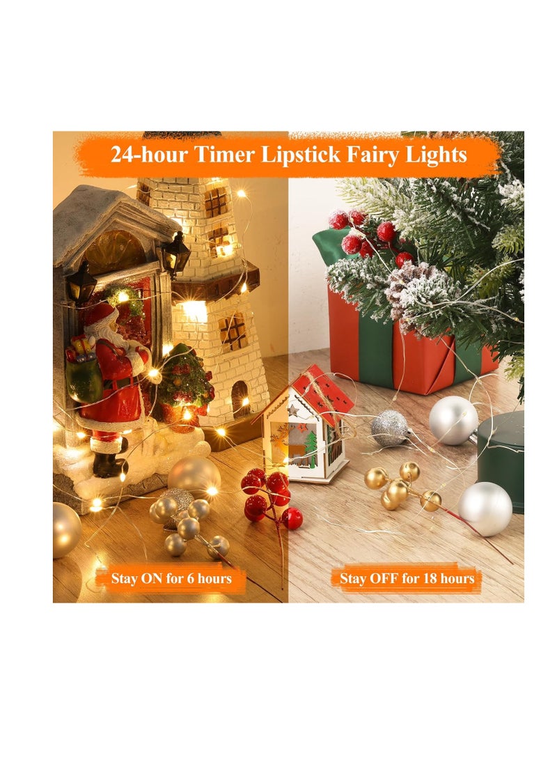 general Lipstick Rechargeable Fairy Lights, 1 Pack Twinkle Lights Battery Operated, Mini Indoor LED String Lights with Timer for Vine, Bedroom, Christmas, Parties, Wedding, Decoration - Image 4