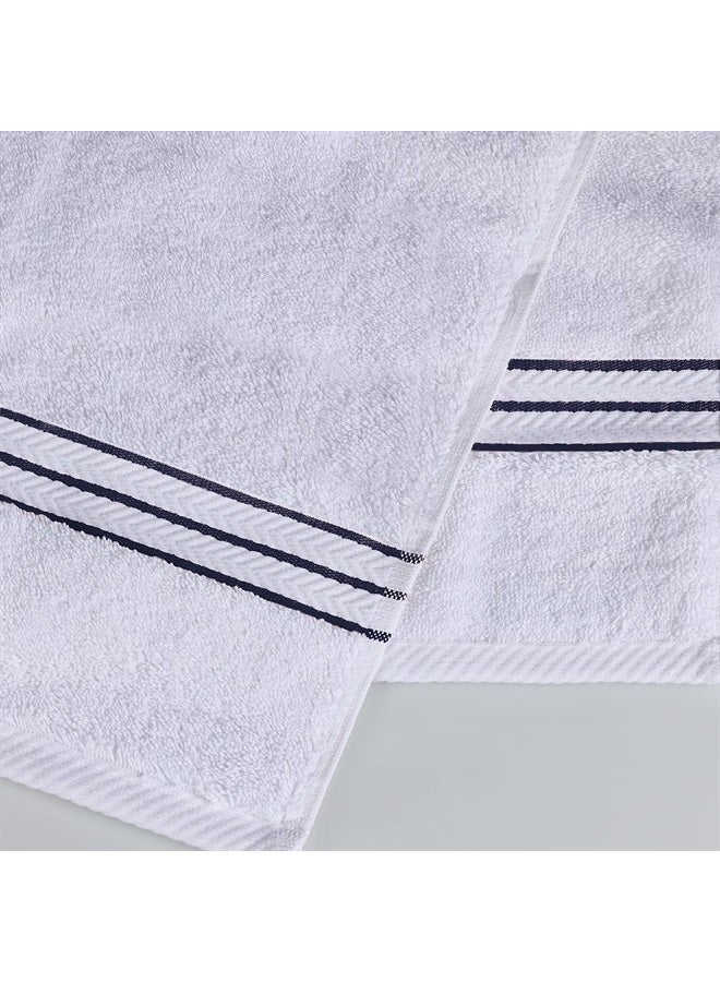 Superior Turkish Cotton Ultra-Plush 10-Piece Towel Set, Ideal for Master Bath, Guest Bathroom, Fast Drying, Shower, Spa, Face/Washcloths, Hand, Bath Towels, Absorbent, Home Basics, Navy Blue - Image 3
