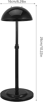 minkissy Wig Holder Display Stand 1022inch Easy Assembly Plastic Wig Hanger Folding Stand Holder for Wig Toupee Hat Display Black - Image 2