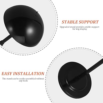 minkissy Wig Holder Display Stand 1022inch Easy Assembly Plastic Wig Hanger Folding Stand Holder for Wig Toupee Hat Display Black - Image 3