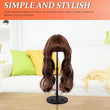 minkissy Wig Holder Display Stand 1022inch Easy Assembly Plastic Wig Hanger Folding Stand Holder for Wig Toupee Hat Display Black - Image 4