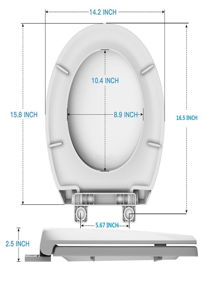 Hosslly Round Toilet Seat with Slow Soft Close, Durable Toilet Seat Round, Never Loosens, Easy Clean and Install, White Toilet Seat Fit for Round Toilets - Image 5