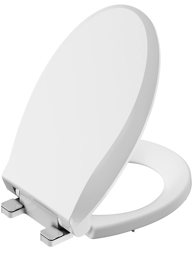 Hosslly Round Toilet Seat with Slow Soft Close, Durable Toilet Seat Round, Never Loosens, Easy Clean and Install, White Toilet Seat Fit for Round Toilets - Image 1