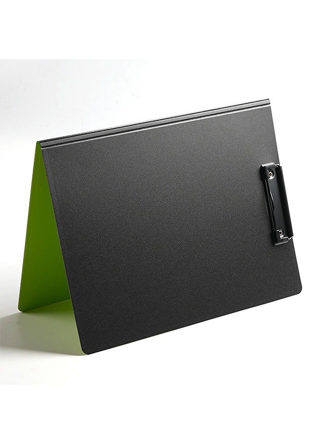 2-In-1 A4 Plastic Clipboard File Cover Folder Black - Image 3