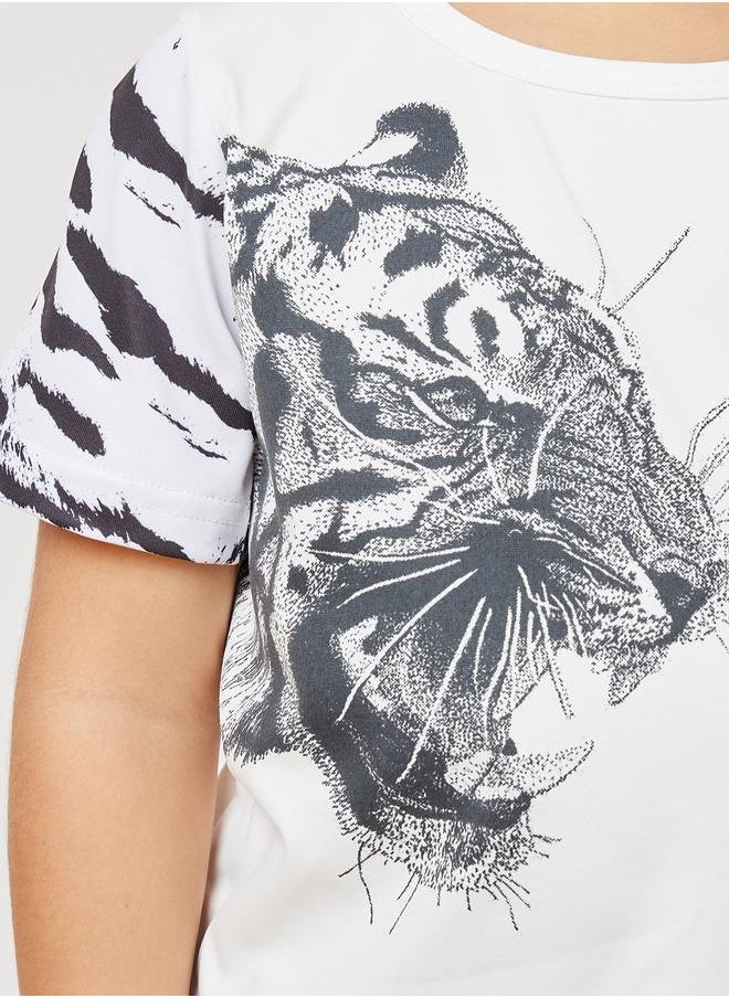 Styli Styli Tiger Graphic Print T-Shirt and Shorts Set  - Image 4
