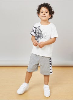 Styli طقم تي شيرت وشورت بطبعة نمر  - Image 2
