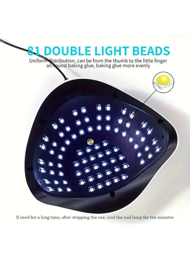 OSYA UV Gel Nail Lamp with 81 Lamp Beads, UV Nail Dryer 380W LED Light for Gel Nail Polish Fast Curing UV LED Nail Lamp Professional Gel Nail Light Toe Nails Art Accessories Kit for Salon Home - Image 3