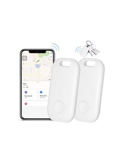 Generic 2 Pack Key Finder Locator with Sound & Bluetooth Tracker, Anti-Lost GPS Tracker for Keys, Wallets, Pets & Bags, Waterproof, Ultra-Wideband Precision Finding, Works with Apple Find My App (White, 2 Pack)  - Image 1