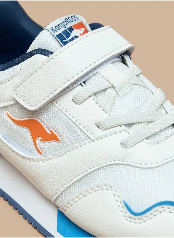 كانغاروس Boys' Panelled Sports Shoes with Hook and Loop Closure