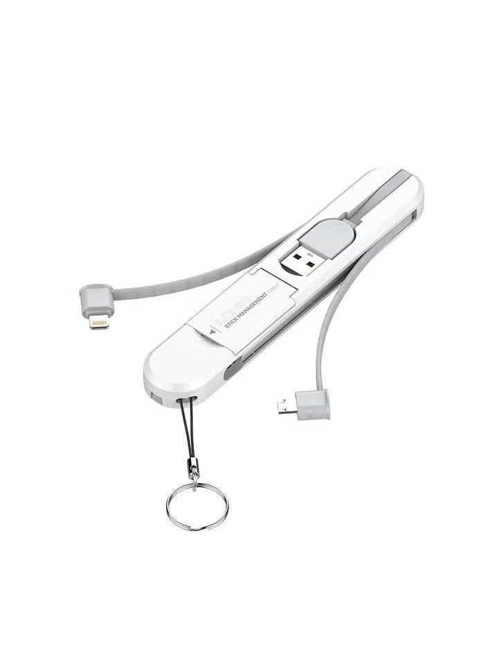 JAJEEK LC130 3-in-1 USB Cable with Type-C Connector – 3.8A Fast Charging & Data Transfer, Universal Mobile Phone Charger Cable for iPhone, Android, and USB-C Devices - Image 3