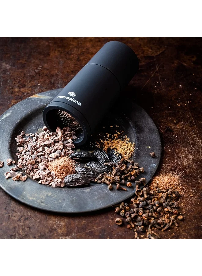 Microplane Spice Mill Black For Nutmeg Cinnamon Tonka Beans