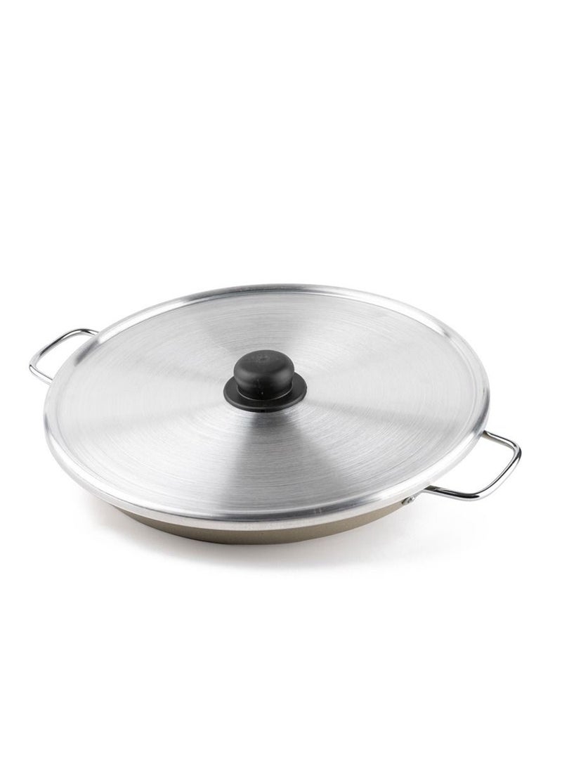 Aluminum Fry Pan 38cm With Lid  Beige
