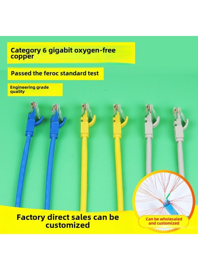 CAT6 Class 6 Gigabit Oxygen-Free Copper Network Wire Computer Broadband Wire Finished Jumper 0.1-30-Color:Six Types Of Oxygen-free Copper  Over-measured-Line Length:20 Meters - Image 1