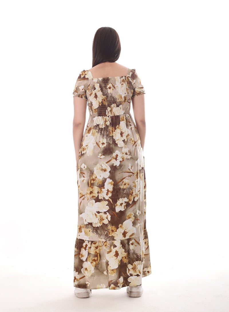 BEBO Women's floral long dress with short sleeves  - Image 4