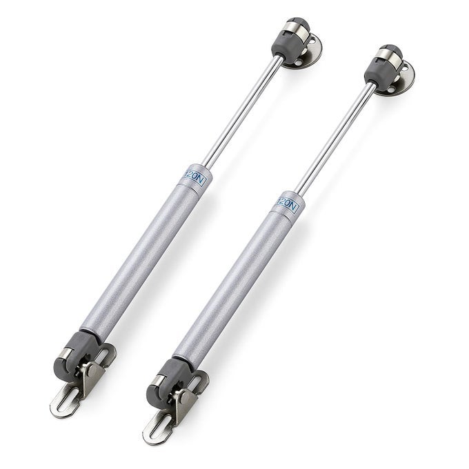 2 Pcs Gas Struts For Cabinet 10 Inch Gas Strut Lift Supports Hinges For Lid Stay Kitchen Cabinet Silver Gas Shocks Lift Support 120N26 Lb Soft Open Doors Lift Gas Struts