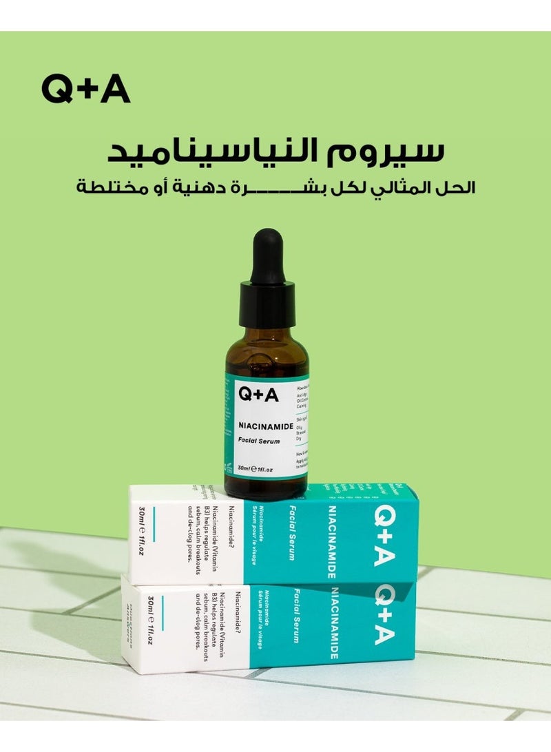 Q+A Niacinamide Serum for Oily & Combination Skin Oil Balancing & Pore Refining 30ml - Image 3