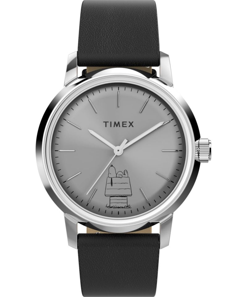 TIMEX ساعة تيمكس بيناتس مارلين للرجال بتصميم تناظري أوتوماتيكي مع سوار جلدي وسوار رمادي - Image 2