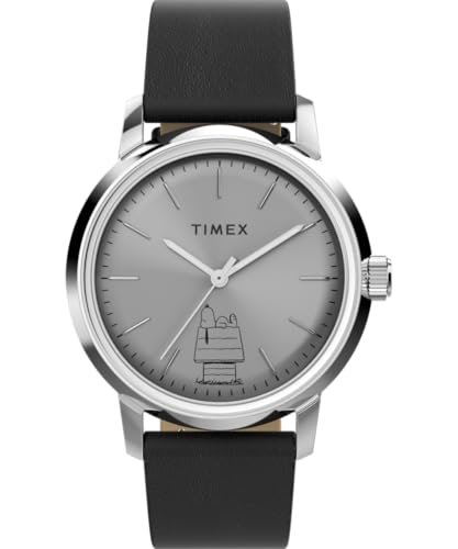 TIMEX ساعة تيمكس بيناتس مارلين للرجال بتصميم تناظري أوتوماتيكي مع سوار جلدي وسوار رمادي - Image 1