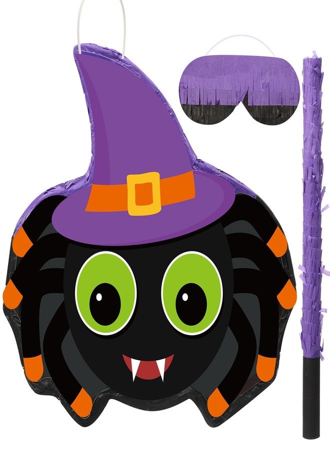 Aoriher Spider Piñata Halloween Scary Piñata Mexican Spooky Piñata with Stick Blindfold and Confetti Fillable Candy Game Supplies for Birthday Fiesta Celebration Halloween Party Decorations - Image 1
