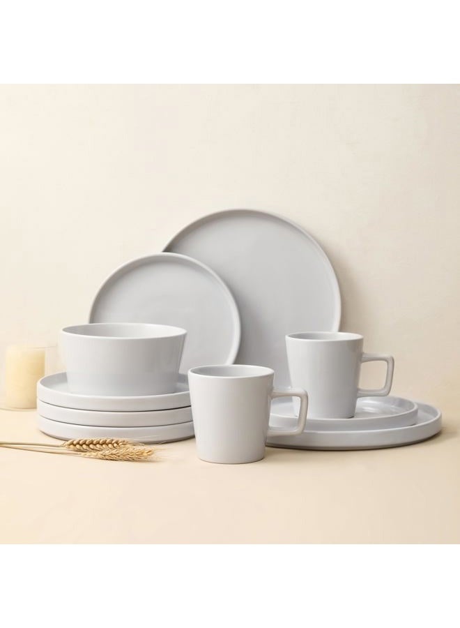 Stone Lain Celina Stoneware 16-Piece Dinnerware Set, White Glossy, Service For 4 - Image 3