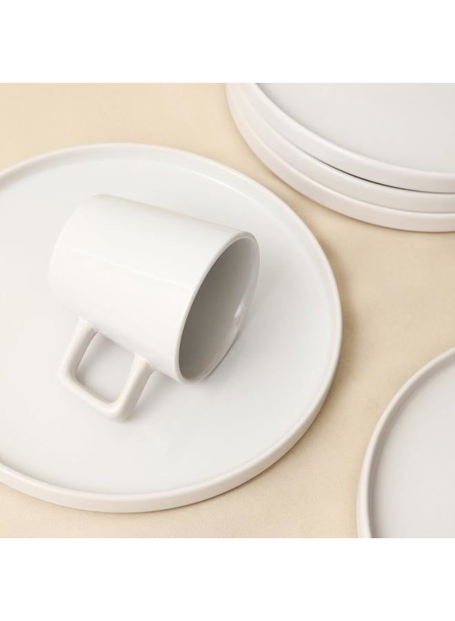 Stone Lain Celina Stoneware 16-Piece Dinnerware Set, White Glossy, Service For 4 - Image 5