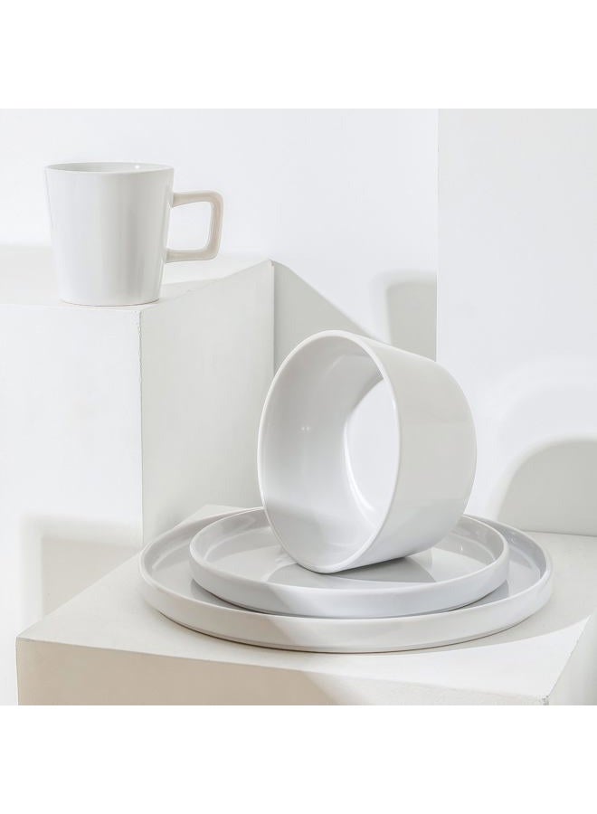 Stone Lain Celina Stoneware 16-Piece Dinnerware Set, White Glossy, Service For 4 - Image 4