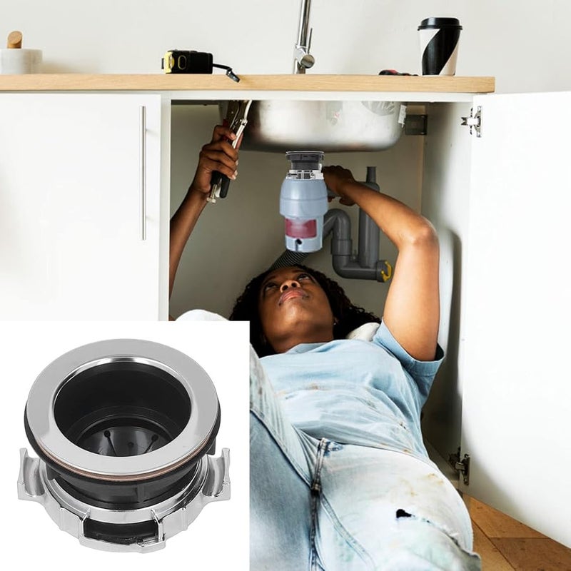 طقم شفة حوض من الفولاذ المقاوم للصدأ لفتحة التخلص من النفايات 114 مم مع واقي من الرذاذ - Image 5