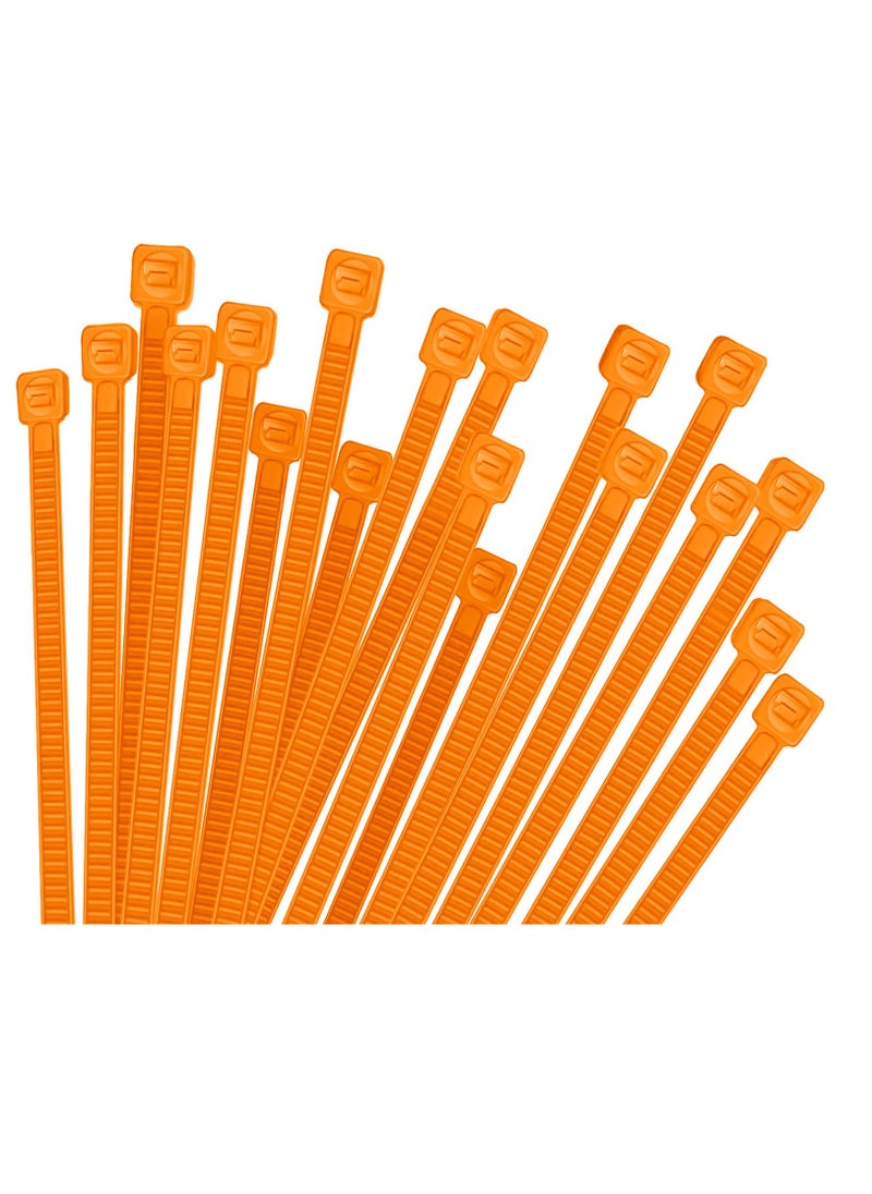 Hi Care Heavy Duty Orange Cable Ties – 300mm, 100 Pack – UV & Heat Resistant Zip Ties for Cable Management  - Image 2