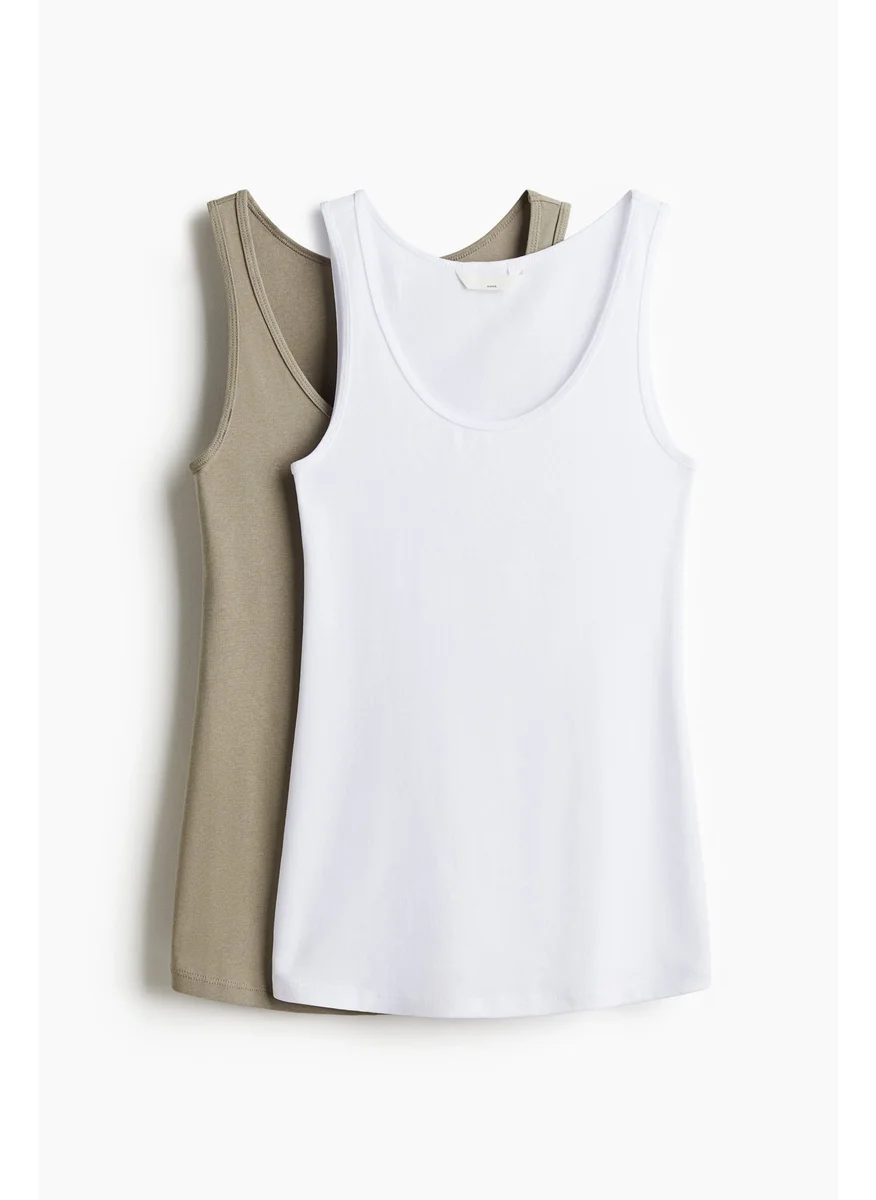 H&M Mama 2-Pack Cotton Vest Tops