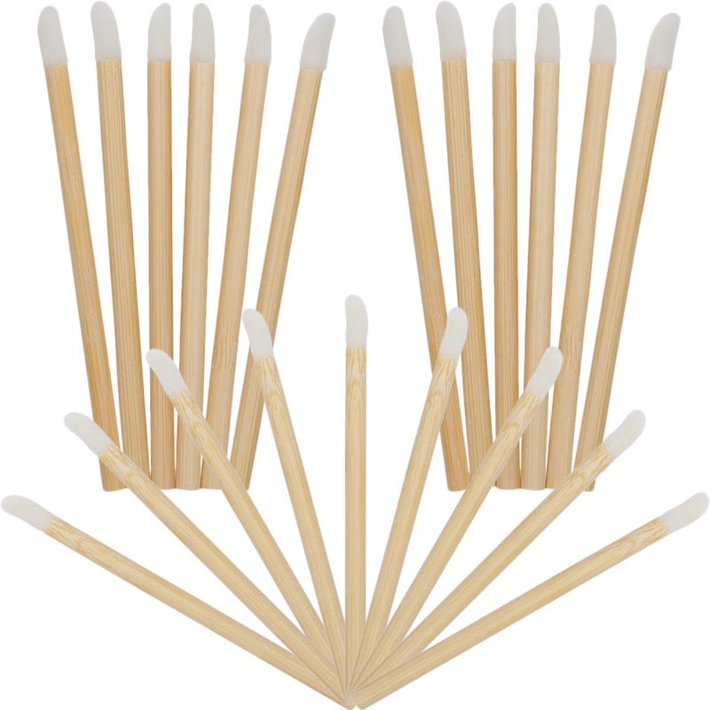 100pcs Wooden Disposable Lipstick Brush Applicators Portable Lip Balm Wands for Professional Makeup and Travel Use - Image 1