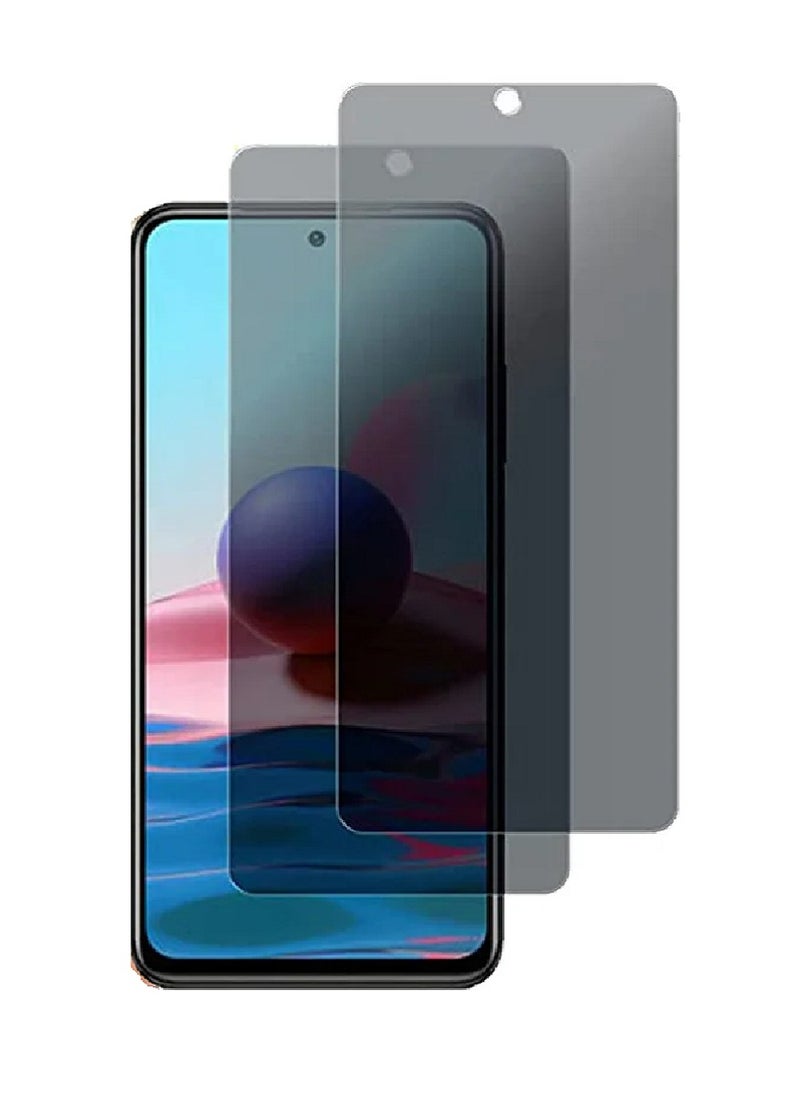 Super 2 قطع واقي شاشة زجاجي مقسى مضاد للتجسس مصمم لهاتف شاومي ريدمي نوت 10 إس تغطية كاملة للشاشة وخالي من الفقاعات - Image 1