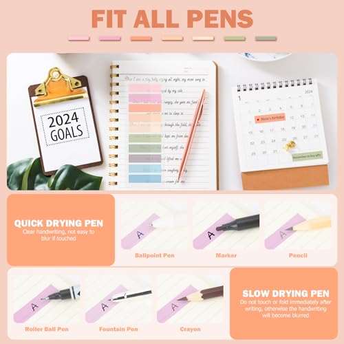 BukSuk 800Pcs Books Tabs for Annotating, Tabs for Notebooks, Sticky Tabs, Morandi Page Markers, Multi-Colored Writeable and Repositionable Book Flags Strip (800Pcs) - Image 5