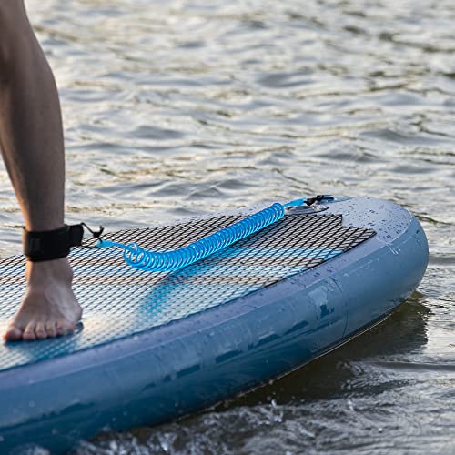 HEYTUR Coiled SUP Leash 10' Surfboard Leash Sup Leg Rope Strap Stand Up Paddleboard Leash (5mm Blue) - Image 4