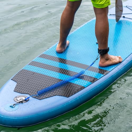 HEYTUR Coiled SUP Leash 10' Surfboard Leash Sup Leg Rope Strap Stand Up Paddleboard Leash (5mm Blue) - Image 2