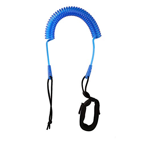 HEYTUR Coiled SUP Leash 10' Surfboard Leash Sup Leg Rope Strap Stand Up Paddleboard Leash (5mm Blue) - Image 1