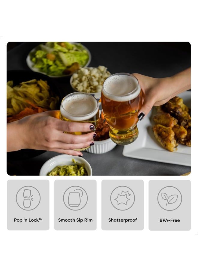 TOSSWARE POP 7oz Pint Mini SET OF 12, Recyclable, Unbreakable & Crystal Clear Plastic Beer Gl - Image 3