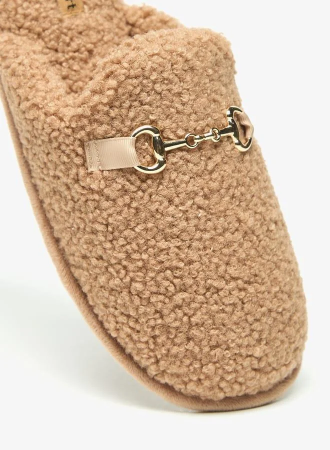 Le Confort Brown Metal Accent Bedroom Slippers for Women | Best Price UAE