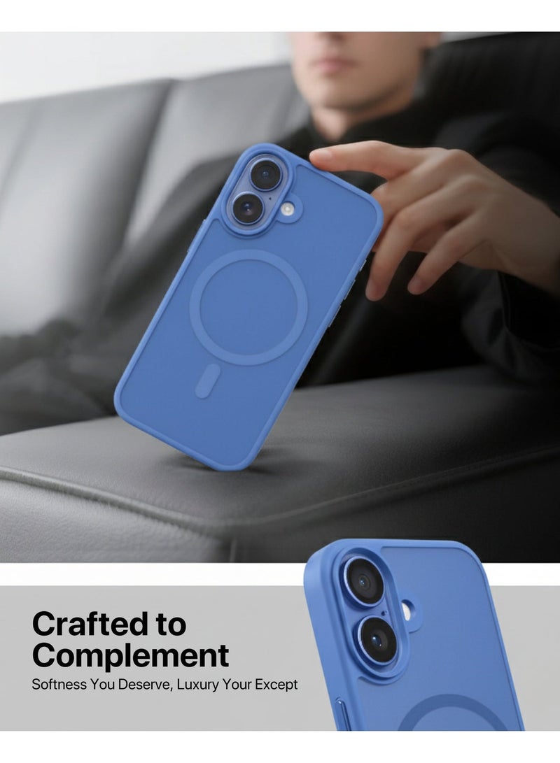 INFINYTY iPhone 16 Case– Gleam Series (Ultramarine) Hybrid Matte Finish, Seamless Color Match, MagSafe Compatible, Mil. Grade Drop-Tested, Air Cushion Corners, Soft Touch, Scratch-Resistant - Image 3
