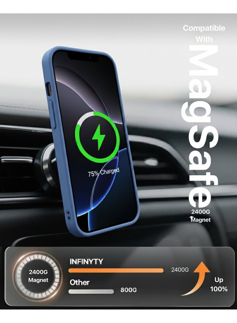 INFINYTY iPhone 16 Case– Gleam Series (Ultramarine) Hybrid Matte Finish, Seamless Color Match, MagSafe Compatible, Mil. Grade Drop-Tested, Air Cushion Corners, Soft Touch, Scratch-Resistant - Image 4