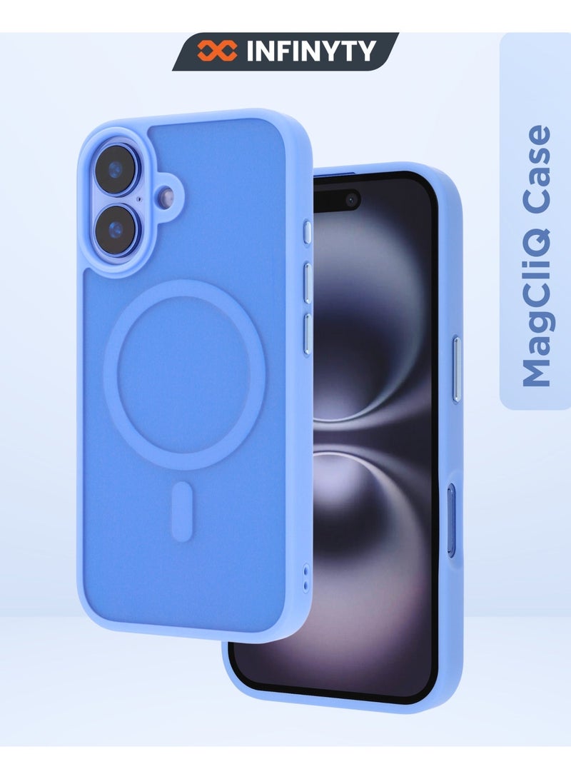 INFINYTY iPhone 16 Case– Gleam Series (Ultramarine) Hybrid Matte Finish, Seamless Color Match, MagSafe Compatible, Mil. Grade Drop-Tested, Air Cushion Corners, Soft Touch, Scratch-Resistant - Image 1