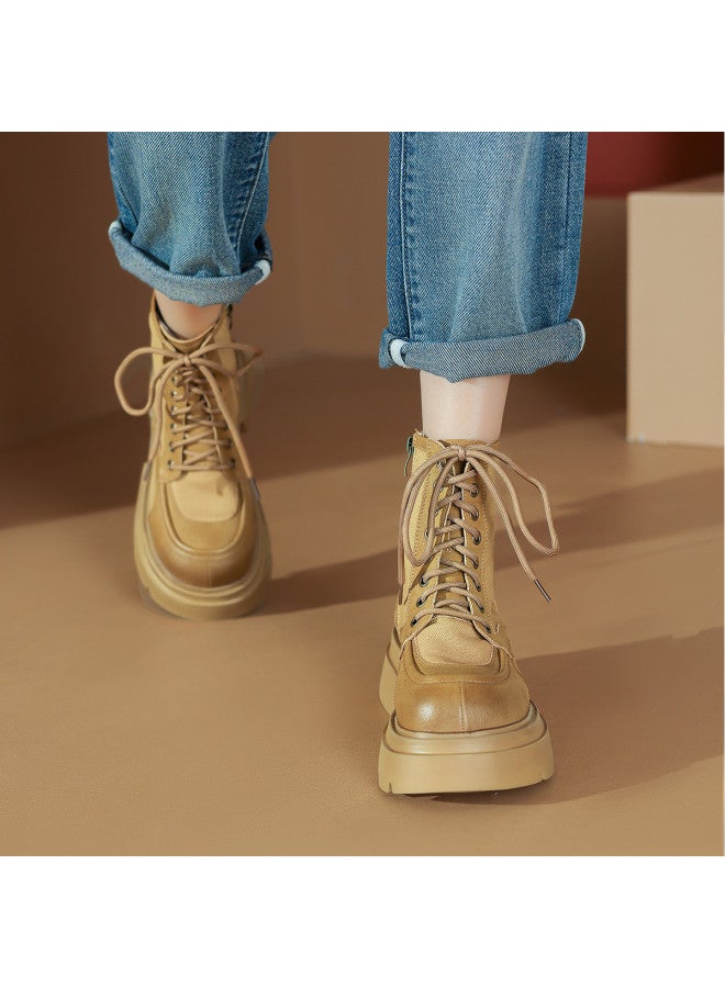 All-season Wear】women's Lace-up Ankle Boots Versatile Platform Martin Boots - Image 5