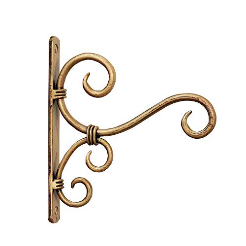 CRAFTYKART Golden Antique Metal Hangers for Wall Plant Hooks for Hanging Plant Brackets for Bird Feeders & Houses Planters Lanterns Wind Chimes Hanging Baskets - Image 1