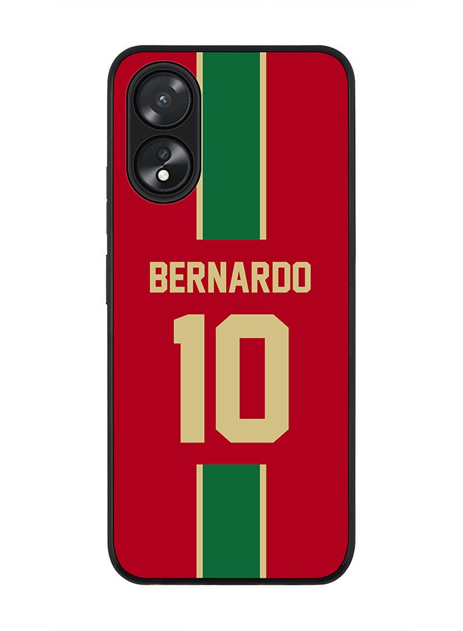 Stylizedd Rugged Black Edge case for Oppo A18 / Oppo A38,Slim fit Flexible Cover - Football Team - Portugal, Player Name - Bernardo - Image 1